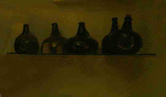 17th C wine bottles